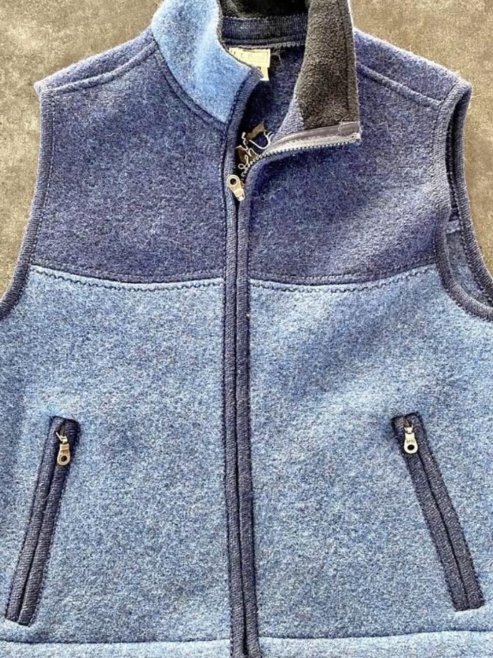 L. L. Bean Blue Boiled Wool Vest / Made in Austria / Size Small